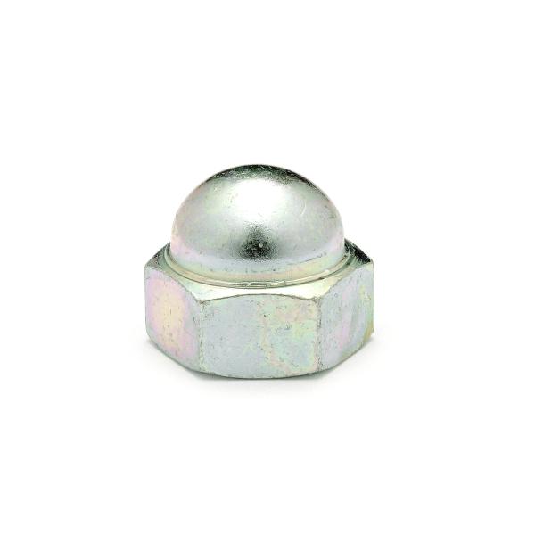 鉄/三価ホワイト 袋ナット (左ねじ) M12 (太さ=12mm)用　【 バラ売り ： 2個入り 】