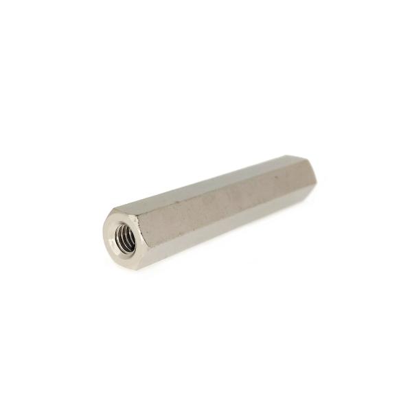 真鍮(低カドミ)/シルバーメッキ 高ナット (全ねじ) M2.6 (太さ=2.6mm)×長さ=5mm　【 バラ売り ： 6本入り 】