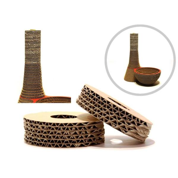 爪とぎ「ポール＆ボウル」の爪とぎ部分の交換用パーツです。全て安全な日本製ダンボールを使用しています。