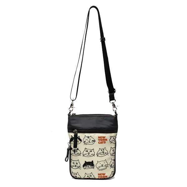【在庫限り特価】 ミニ ショルダーバッグ マンハッタナーズ アベニュー  「猫顔NYキャッツ」 71-2470-GRY ポシェット 猫グッズ 猫雑貨 爆買