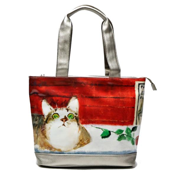 新品【マンハッタナーズ】トートバッグ L 〜イタリア紀行〜 ねこ ネコ 猫好き Manhattaner's（マンハッタナーズ） 【在庫限り特価】 ラッキー トート