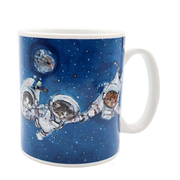 【未使用】マンハッタナーズ　マグカップ＆まねき猫貯金箱 Manhattaner's（マンハッタナーズ） マグカップ「猫の宇宙飛行士