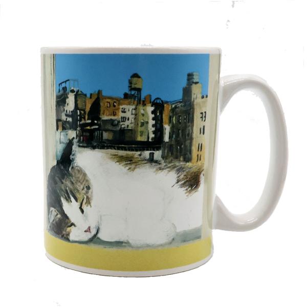 【商品名】マンハッタナーズ マグカップ「ぐっすりフェデリコ」／日本製磁器／約280ml／レンジ・食洗機対応【キャッチ】眠るフェデリコにほっこり。毎日使いにちょうどいい猫マグ。【ポイント】・外側ぐるりの総柄転写で、どの角度から見ても楽しいデザ...