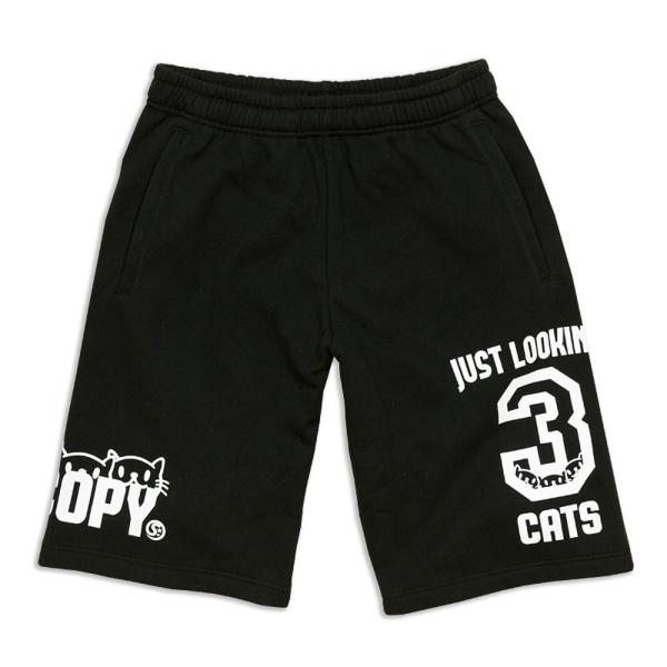 【在庫限り特価】 ネコ好きの為の 猫柄 ハーフパンツ ３CATS Sサイズ SCOPY スコーピー 猫のTシャツ 猫グッズ 猫雑貨