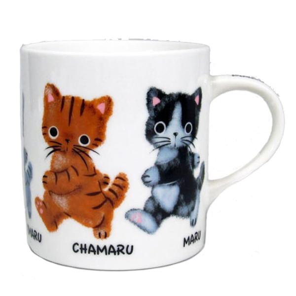 マグ（大） まるのおさんぽ やまねこ 猫のマグカップ 猫マグカップ ネコマグカップ 猫グッズ 猫雑貨 猫 ねこ ネコ マグ 陶器食器 コーヒーカップ