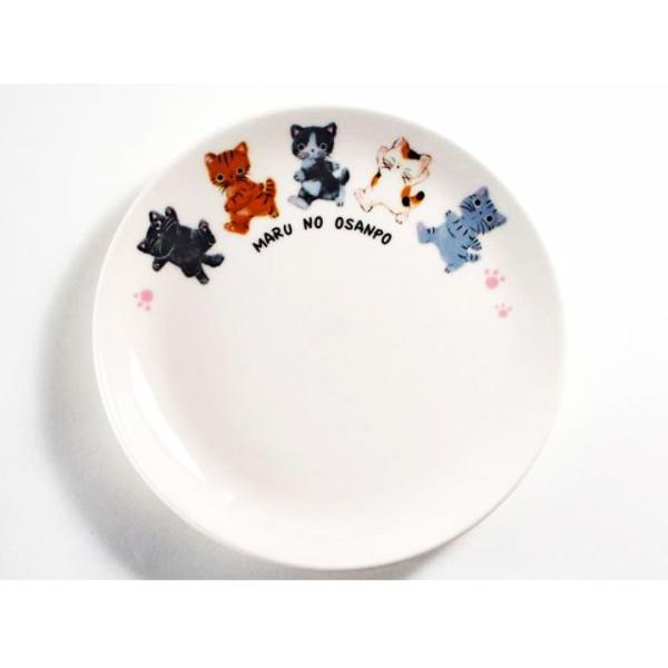 猫のBBプレート  おさんぽ やまねこさん猫グッズ｜やまねこ 手作り猫グッズ｜ 猫グッズ 猫雑貨 猫 ねこ ネコ｜猫の皿｜ 陶器の食器