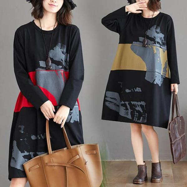 秋冬新作 暖かいトレーナー かわいい カジュアルトレーナー レディース 長袖スウェット 可愛い ロング丈 トレーナー コーデ 韓国風 体型カパー ワンピース T Xlrm3112 ねこねこねこshop 通販 Yahoo ショッピング