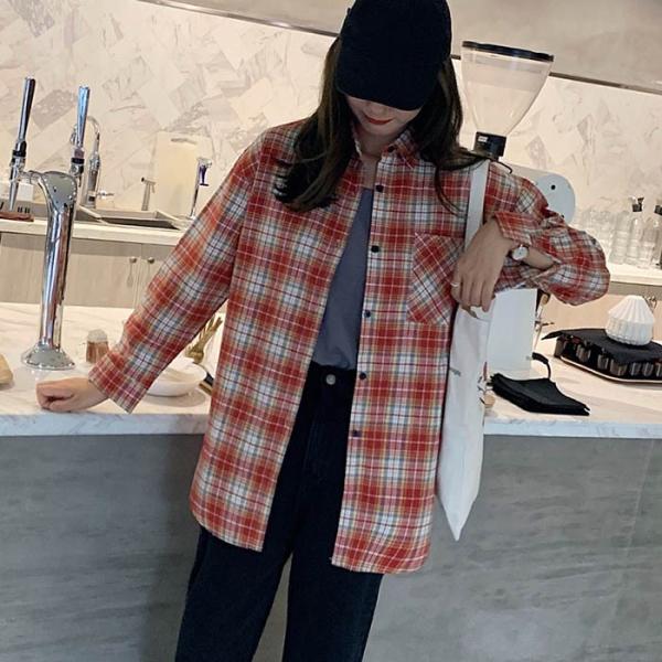 コーデ 長袖 チェック柄シャツ 無地 シャツ オフェンス ブラウス 長袖 トップス レディース 秋 安い オレンジチェック T Xlrq2714 ねこねこねこshop 通販 Yahoo ショッピング