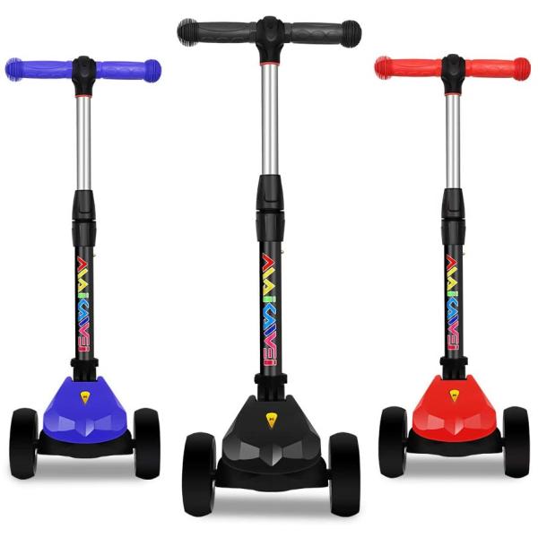 Mkwキックボード キッズスクーター 三輪キックスクーター 子供 男の子と女の子用 調節可能なハンドル付き 折りたたみ式デザイン Pu点滅ホ Prettyfunnyballoons Com