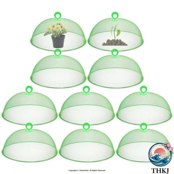 園芸用クローシュ 植物保護カバー 10 個セット メッシュ 苗カバー 植木鉢カバー 防虫 霜よけ 通気性 菜園 庭 観葉植物 育苗ポット 保護 害虫 鳥よけ ガーデニン