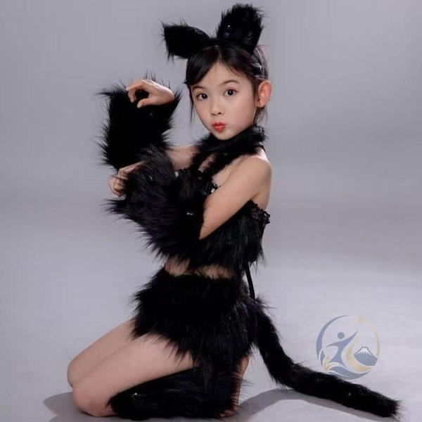 一部 ハロウィンコスプレ子供猫コスプレしっぽ6点セット動物仮装衣装キッズ 感動人生 可愛いダンス衣装猫ちゃんコスチュームハロウィン衣装面白い ペット用