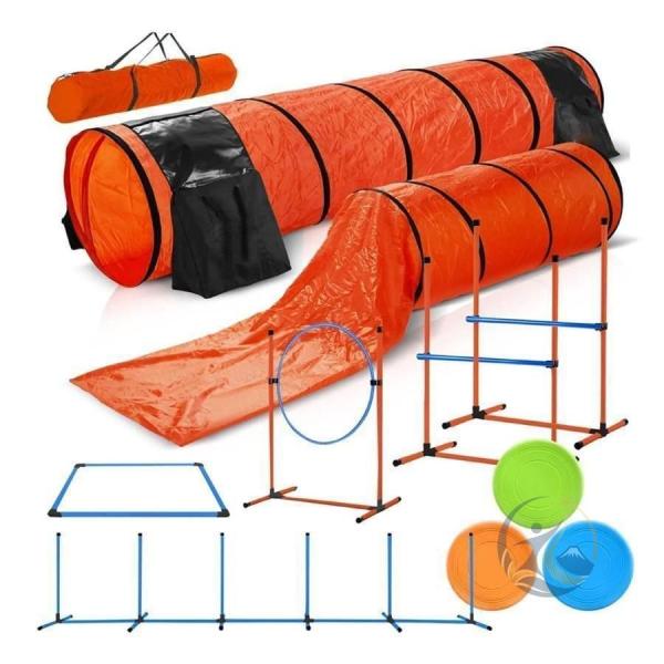犬のアジリティトレーニング器具セットドッグジャンプ2本ハードルブライン 感動人生 ド標準トンネルとウィーブポール簡単なキャリーケース付きのプレミアム
