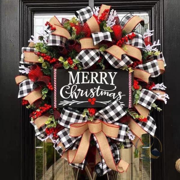 クリスマスリース 玄関 ホーン籐 クリスマススワッグ 北欧 おしゃれ