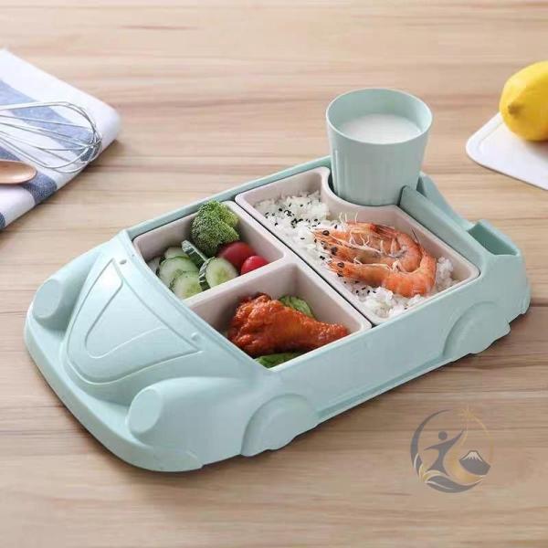 ランチ プレート 子供用 食器 仕切り 皿 自動車 キッズ 竹繊維製 耐熱 感動人生 お子様 車の形 食器セット お弁当 可愛い 健康 子供 離 知育 安全 かわいい