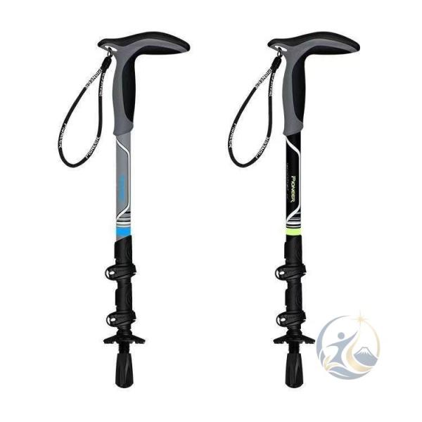 トレッキングポール T 型 カーボン トレッキング ステッキ 登山ストック 感動人生 高強度 軽量 男女兼用 登山用 品 超軽量 三段式 伸縮 アウトドア ストック