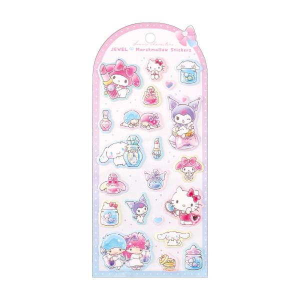 【在庫あり】サンリオ sanrio ジュエルマシュマロステッカーズ コスメ／集合 シール サンリオキャラクターズ