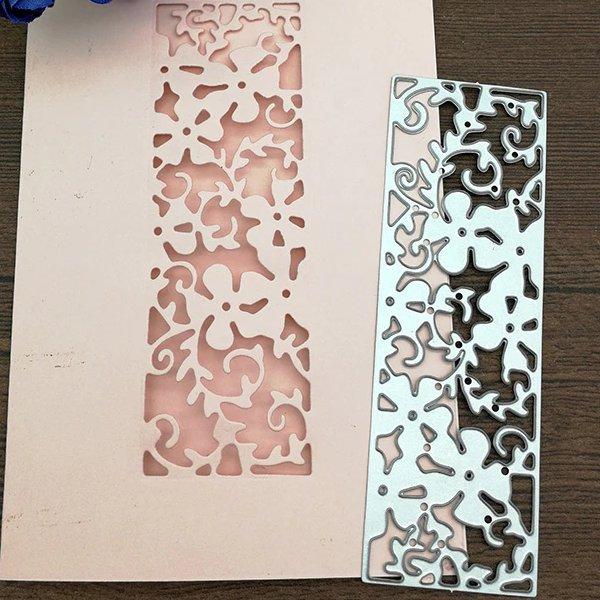 カッティング ダイ フラワーレース模様 12x4cm 追跡番号付 