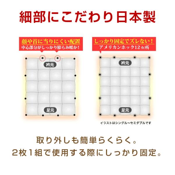 羽毛布団 防ダニ クイーン 2枚重ね 2枚合わせ 西川 2枚重ね ダック 掛け布団 ダウン 93 日本製 防ダニ Kn 2mai Duck93 Q 眠りの神様 ヤフーショップ