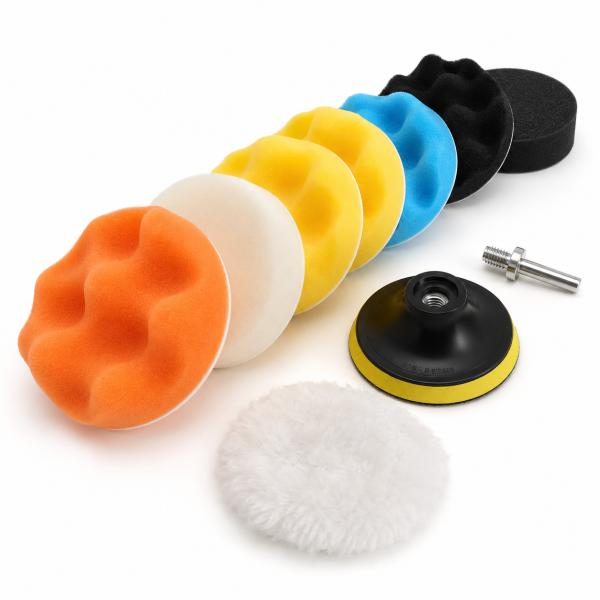 【送料無料】11点セット 電動ポリッシャー用 バフ【ポリッシャー 80mm 電気ドリル インパクトドライバー用 研磨パッド 洗車セット】