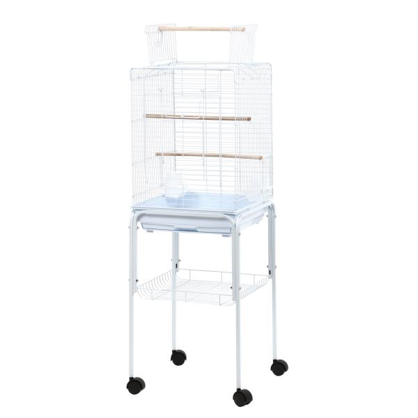 商品名：専用スタンド付き 天井オープン 鳥かご 手乗りインコ セキセイインコ 鳥小屋 鳥カゴ 鳥 ゲージ ケージ バードゲージ カナリヤ セキセイインコ●カラー　ブラック、ホワイト●付属品鳥かご本体（スチール製）、底はプラスチック（底網つき...