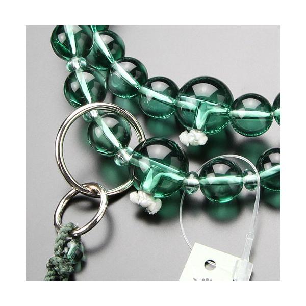 浄土宗 数珠 数珠 男性用 三万浄土 グリーンクォーツ 男性用 梵天房 数珠袋付き 数珠袋付き 数珠 パワーストーン はな花