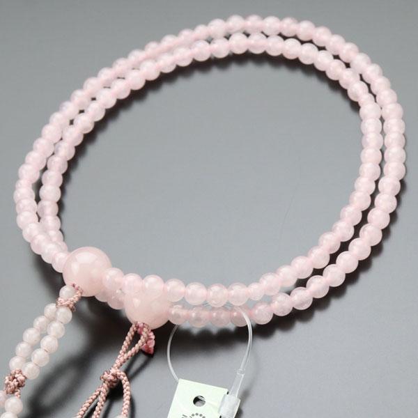 日蓮宗、女性用の正式なお数珠でございます。素材は女性に大変人気のローズクォーツでございます。房は、丈夫で扱い易く、型崩れを起こさない小田巻梵天房を採用させて頂いております。≪サイズ≫8寸サイズ≪素材≫親玉：ローズクォーツ（約12ミリ）主玉：...