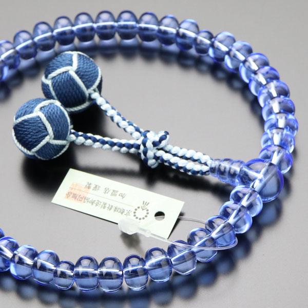数珠 パワーストーン はな花 数珠 女性用 みかん玉 ブルークォーツ 2色