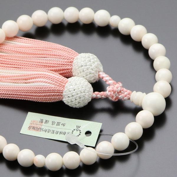 数珠 パワーストーン はな花 数珠 女性用 約7.5〜8ミリ 白珊瑚（ピンク