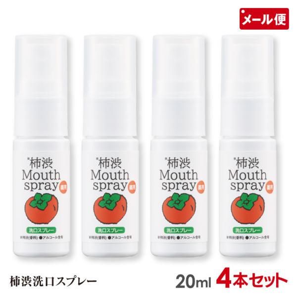 4個セット ブラン 薬用 柿渋洗口スプレー 20ml 液体歯磨き メール便 送料無料