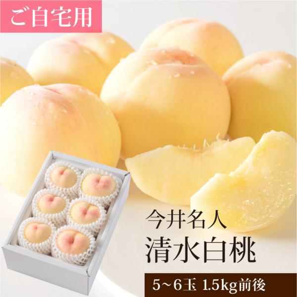 ご自宅用 清水白桃 5〜6玉 1.5kg前後 白桃 今井名人 岡山 訳あり B品