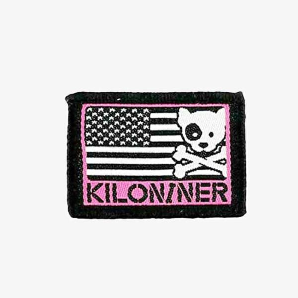 キロナイナー カスタマイズ用パッチ Mini Freedom Crossbones Dog and Logo Patch Pink/Black