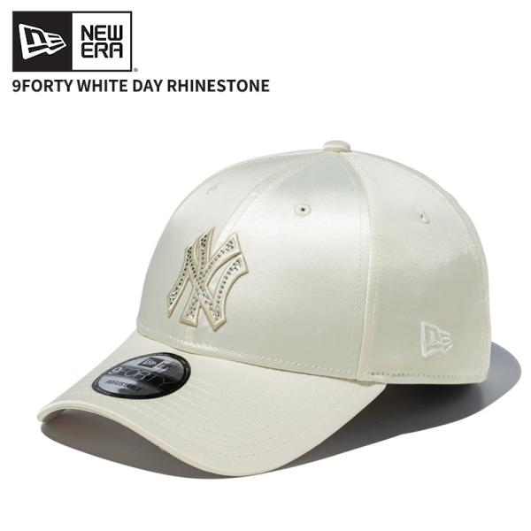 ニューエラ キャップ 帽子 NY ヤンキース ラインストーン メッシュ ホワイト NEW ERA（ニューエラ） NEW ERA 9FORTY White Day ラインストーン