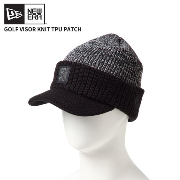 ニューエラ つば付きニット帽 ゴルフ NEW ERA バイザーニット TPU Patch ブラック 帽子 ユニセックス 15125275