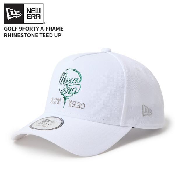 ニューエラ メンズ ゴルフキャップ 帽子 レディース NEW ERA 9FORTY A-Frame Rhinestone ラインストーン Teed Up ホワイト 15125351