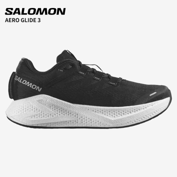 サロモン メンズ 超軽量 ランニングシューズ SALOMON エアロ グライド スリー AERO GLIDE 3 ブラック 黒 男性 厚底 シューズ 靴 L47756700