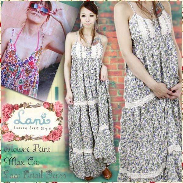 Lani Flower Print Max C W Lace Detail ラニ マキシ丈 花柄 レース ワンピース Lani D436b Neo Globe Yahoo 店 通販 Yahoo ショッピング