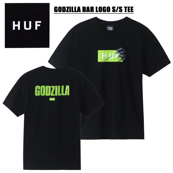 関税送料込♪HUF/GODZILLA BAR LOGO SS TEE HUF 【並行輸入】ハフ 半袖Tシャツ GODZILLA BAR LOGO S TEE