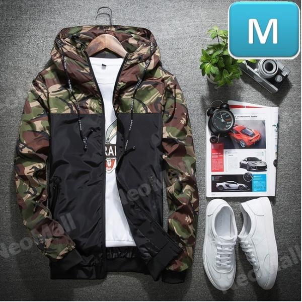 迷彩 ナイロンジャケット フード付き neomall_apa-174-gr-m