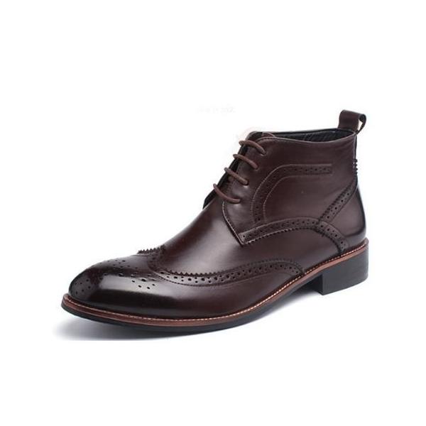 メンズ ビジネス レザー シューズ ダークブラウン 革靴 靴 カジュアル