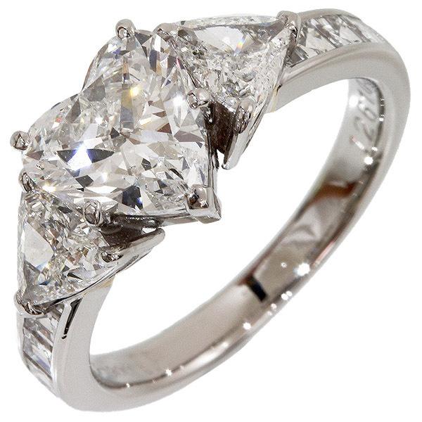 モニッケンダム 1.26ct 1.03ct ハートダイヤ リング 9号 pt900 ギャラ  