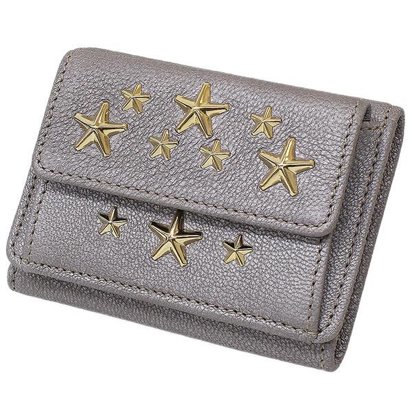 ジミーチュウ メタル スター デザイン レザー 3つ折り 財布 箱袋証  