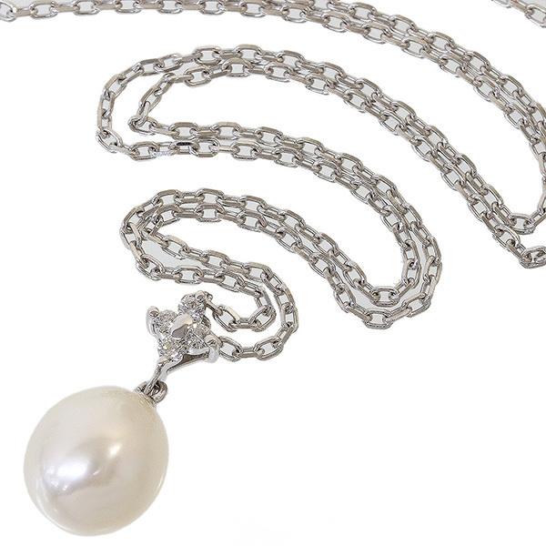 ミキモト)MIKIMOTO ペルリータ パール ダイヤ ネックレス K18YG D7700