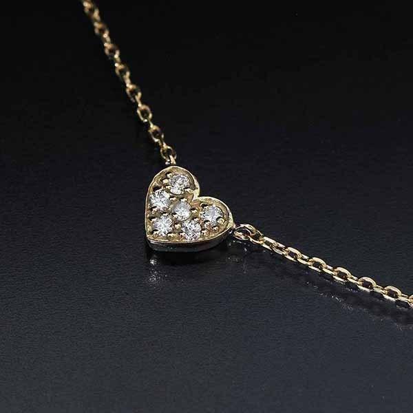 ヨンドシー)4℃ ハート ダイヤ ネックレス K10YG 6P D8273 :D8273