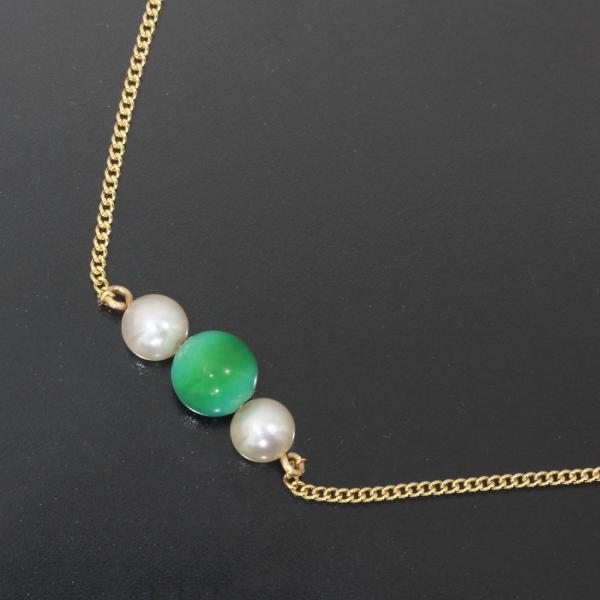 ミキモト MIKIMOTO 色石アコヤパール ネックレス K14YG E0014 :E0014