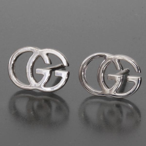 GUCCI（グッチ） ダブルG ピアス Au750 K18WG ホワイトゴールド 1.3g