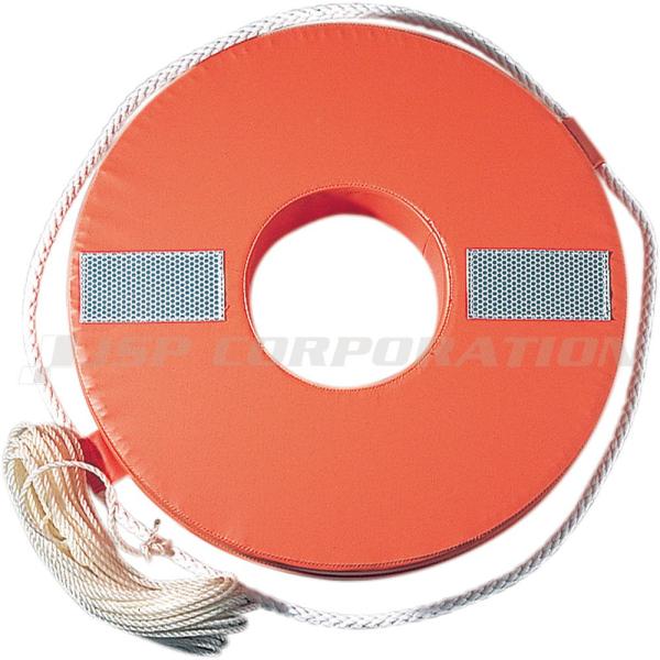 ■型式承認番号 第4564号■浮力：9.3kg■外径390×内径145×厚さ80mm、救命索15m付●小型船舶検査対応品