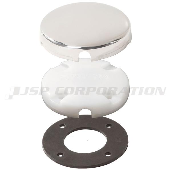 ■サイズ：直径52mm、最大コネクター径25.4mm、最大ケーブル径7.1mm●ケーブルを横方向に出す防水ケーブルクラムです。ケーブルのコネクターを外さずに取り付け可能です。●ステンレスカバーが付属しているため、デッキの他の機器とマッチします。