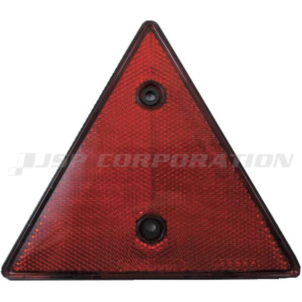 ■反射部寸法：3角形1辺150mm■外形三角形：底辺160mm、高さ140mm■E規格品、ECE認証マーク：02IIIA E13 0488 R3■オール樹脂製■ボルト2点止め(※ボルトは付属していません。)●トレーラー用三角反射板です。