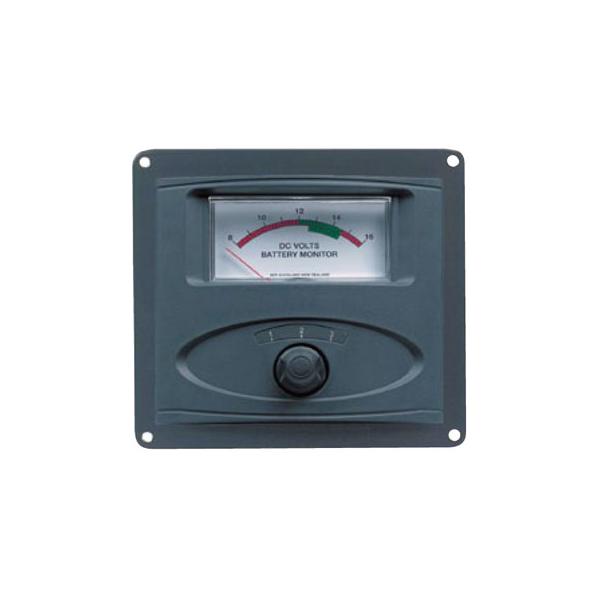 ■サイズ：127×115.55×27.7mm■埋め込みサイズ：87.16×87.16×47.09mm■電圧：12V●3個のバッテリーの電圧または電流をダイヤルを切り替えることによって1個のメーターで見ることができます。●12V夜間照明付き。