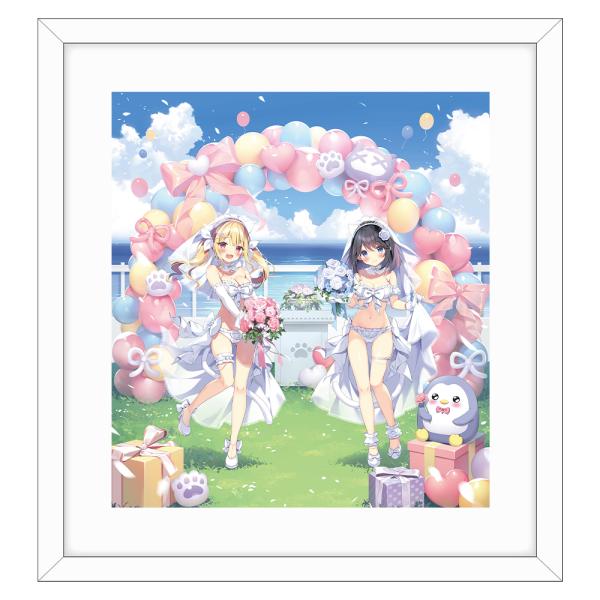 【送料無料】2026/12発売 [グッズ]/[ぱん先生] 描き下ろし 複製原画 (白雪結梨 &amp; 有栖川瑠々 / ウエディング)【カーテン魂】
